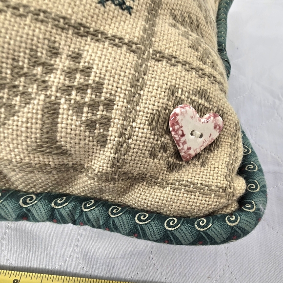 Vtg Handmade Christmas Crosstitched Folk Art Throw Pillow Ceramic Ornaments EUC - Picture 15 of 15